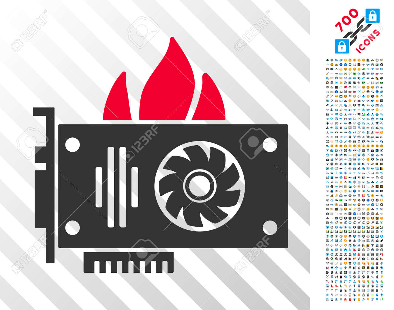 Burn Video Graphics Card Icon With 700 Bonus Bitcoin Mining And - 